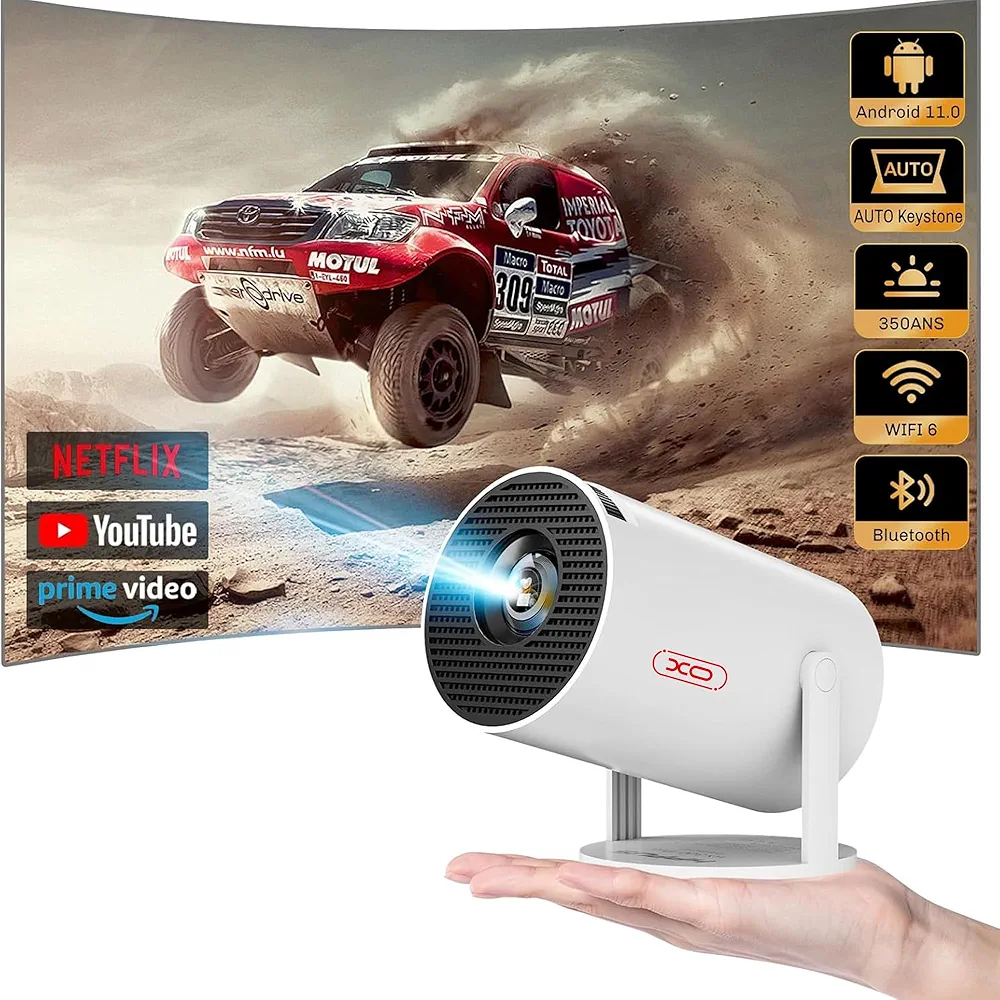 81Irdp1DrHL._UF1000,1000_QL80_FMwebp_ XO HY300 PRO 2025 Smart 4K Portable Mini Projector, Auto Keystone Correction, - Image 1